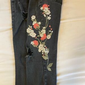 Floral Embroidered Women's Jeans